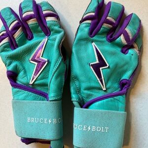 Bruce Bolt Teal and Purple Gloves